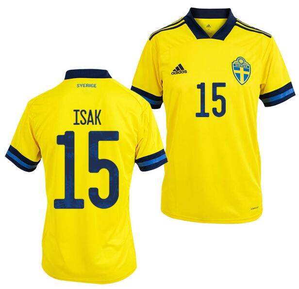 2020 EURO Sweden Home Kit Soccer Jersey Alexander Isak #15